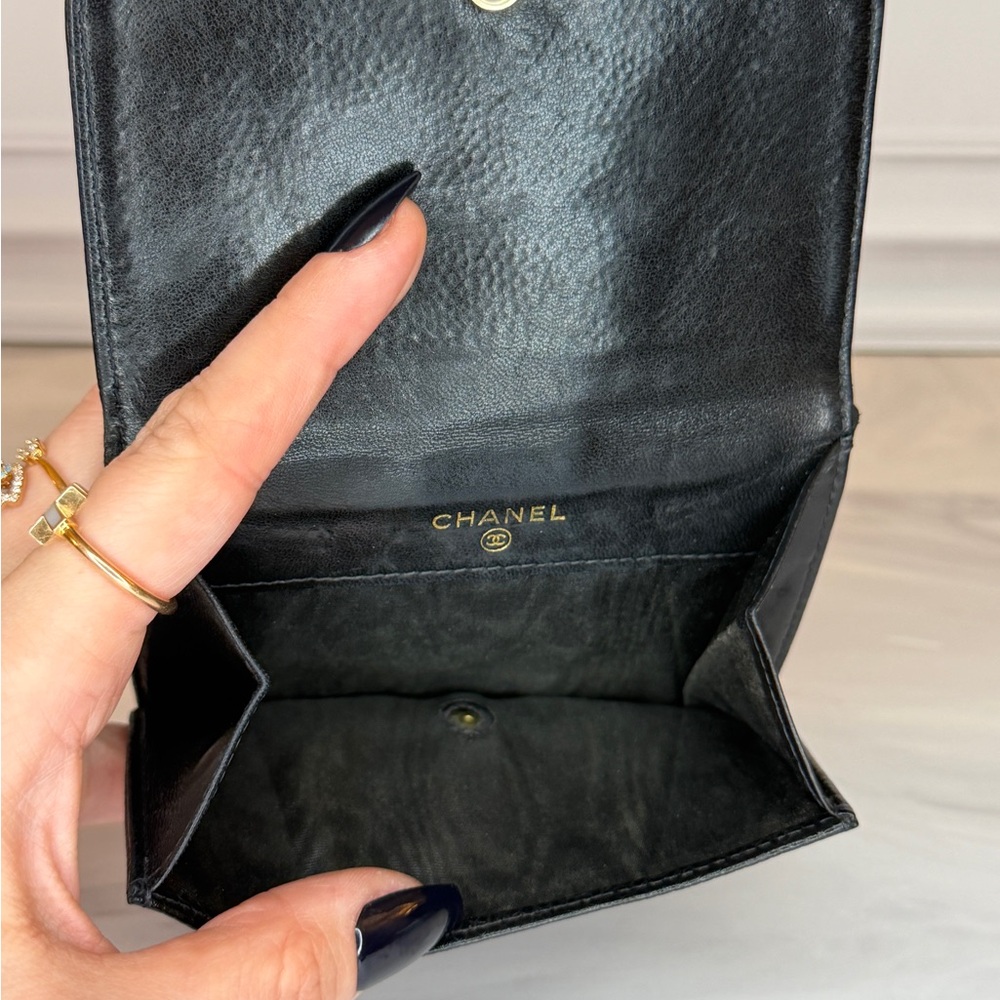 Chanel Black Caviar Leather Compact Bifold Wallet | Authentic | Full Set - Picture 7 of 11